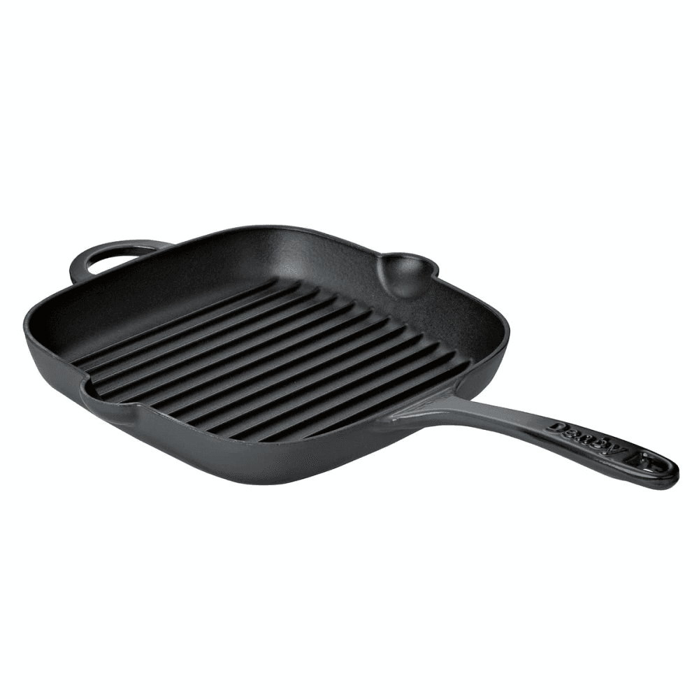 Halo Cast Iron Griddle pan, 47 x 25 x 4cm, Black