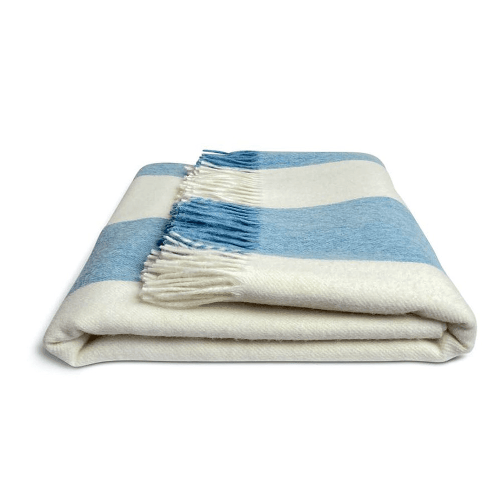 The Bryon Merino Lambswool Throw, 140 x 185cm, Blue
