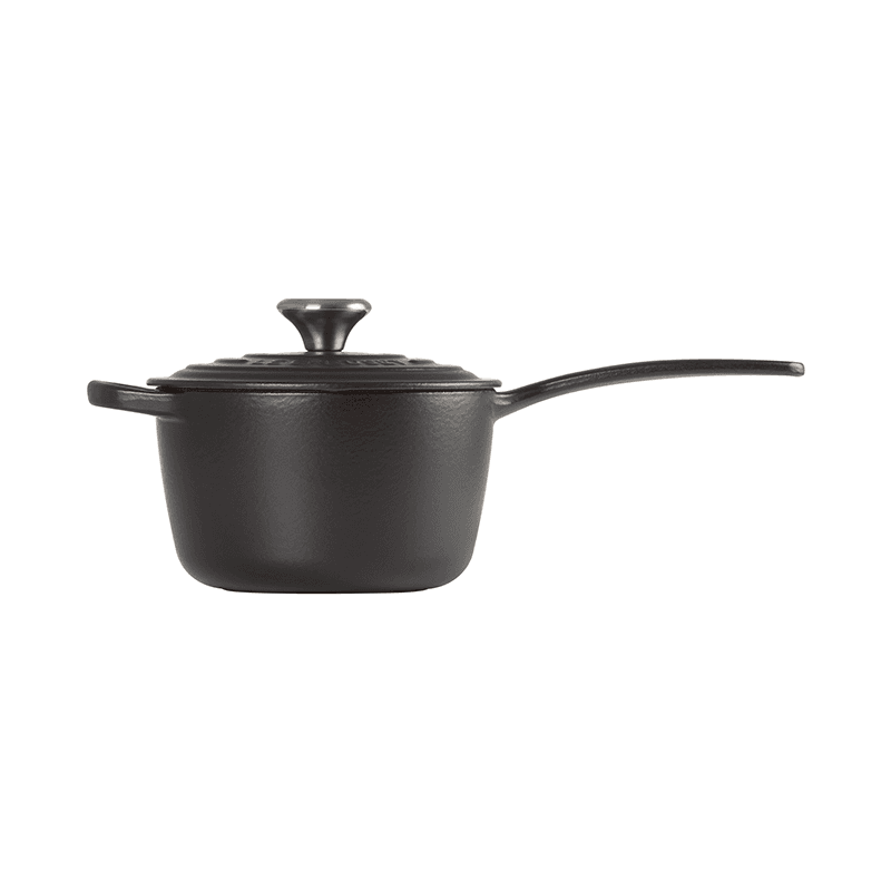 Signature Cast Iron Saucepan, 16cm, Satin Black