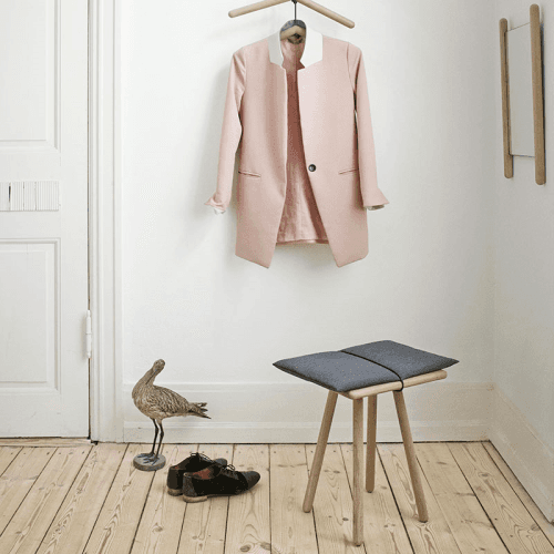 Image showing the Georg Indoor Stool, Oak & Charcoal product.