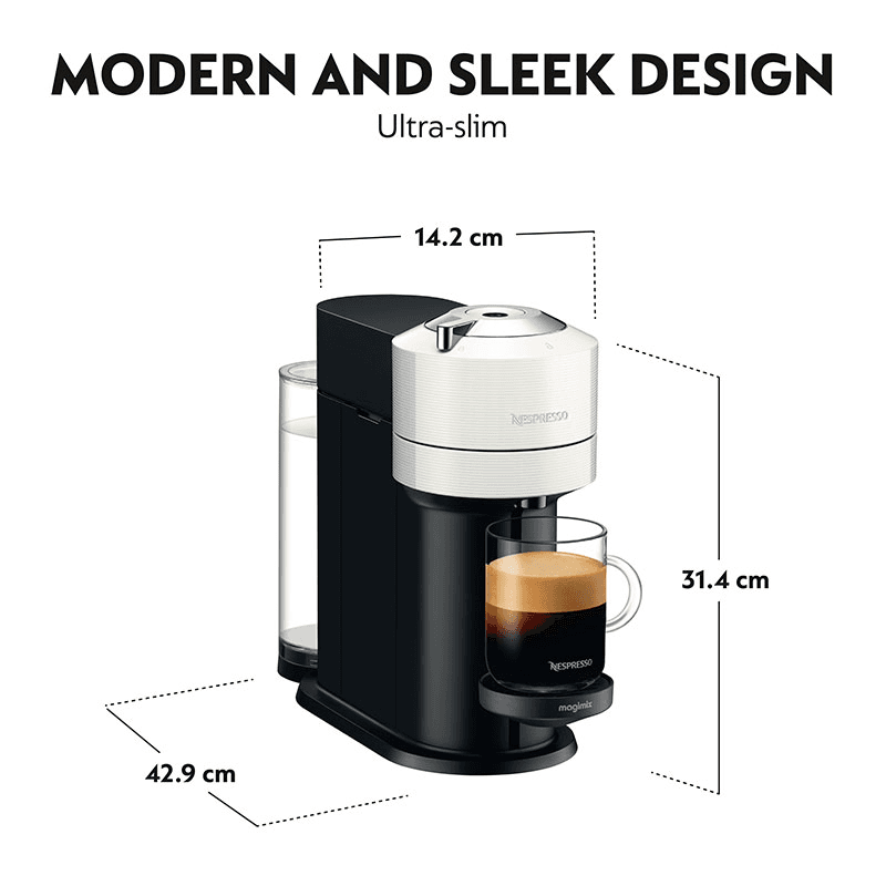 11710 Nespresso Vertuo Next & Milk Coffee Machine, White
