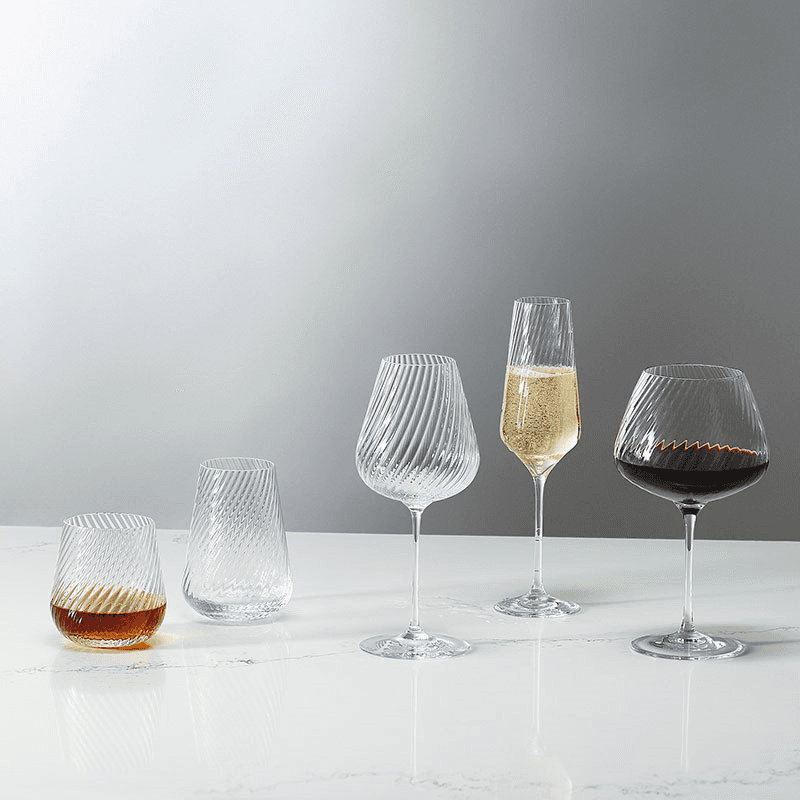 Vera Wang Swirl Set of 2 Red Wine Glasses, 690ml, Clear