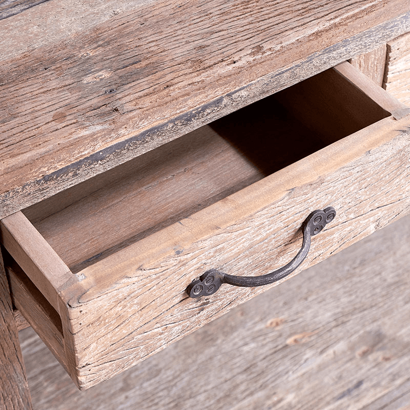 Ibo 3 Drawer Console Table, Reclaimed Wood