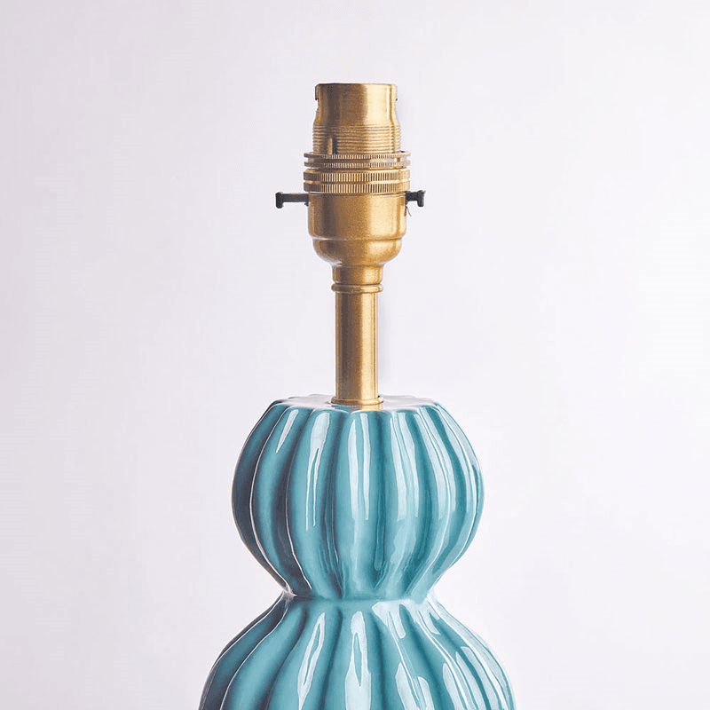 Jethro Table Lamp, H55cm, Turquoise Lacquered Wood