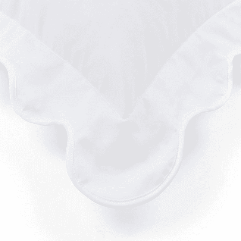 Alexandra Wavy Scalloped Pair of Pillowcases, King, White