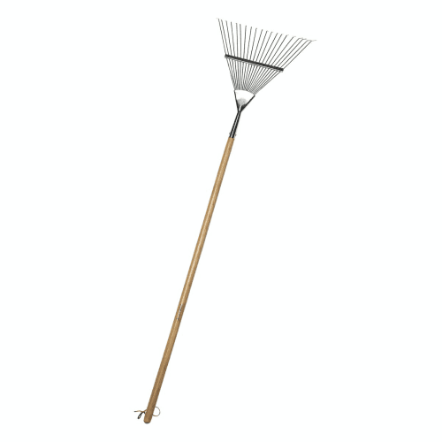 Image showing the Burgon & Ball Stainless Lawn Rake, Silver/Natural product.