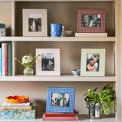 Image showing the Gingham Photo Frame, 5x7", Sage product.