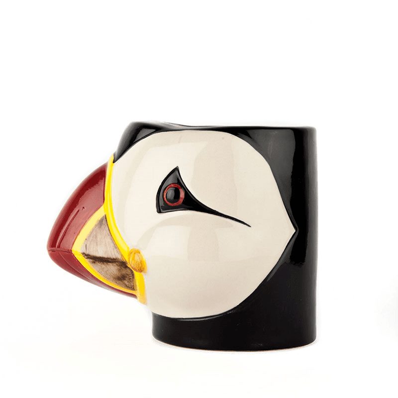 Puffin Pencil Pot, H12cm, Black/Yellow