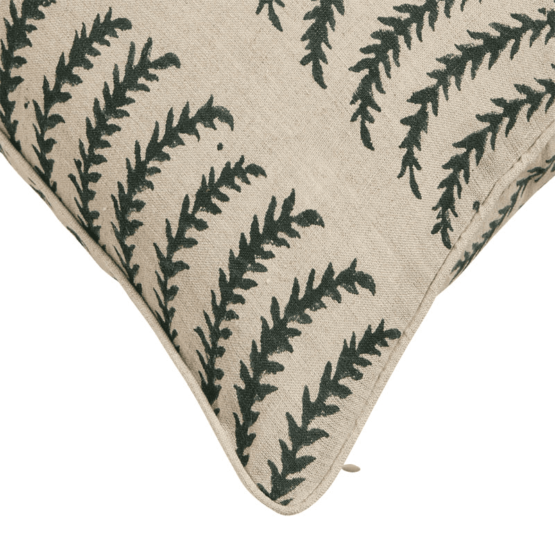 Areca Cushion Cover, 56cm x 56cm, Midnight Green