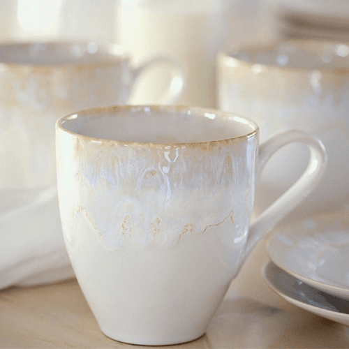 Image showing the Taormina Set of 6 mugs, 41cl, White/Gold product.