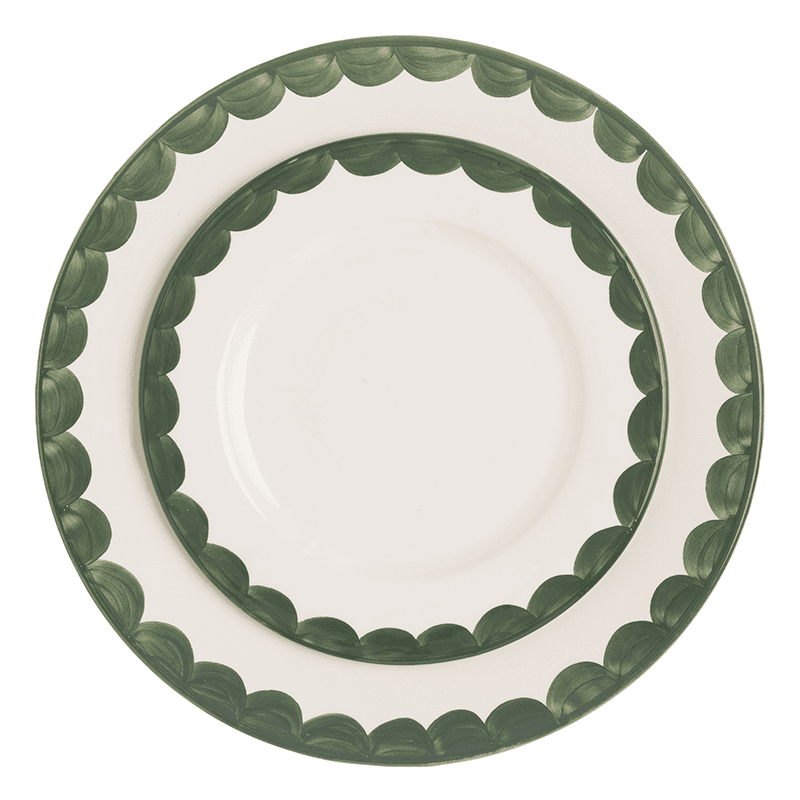 Scallop Set of 2 Side Plates, D20cm, Green