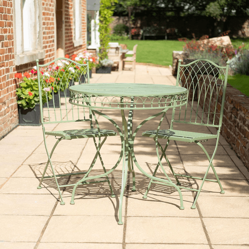 Image showing the Hampton 3 Piece Bistro Set, Soft Green product.