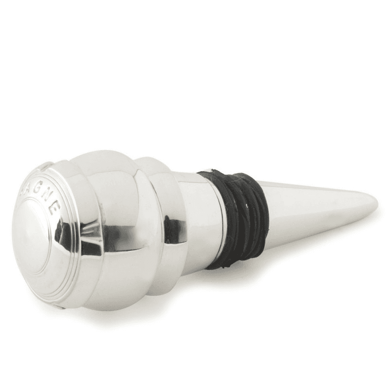 Champagne cork wine bottle stop, Silver Plate