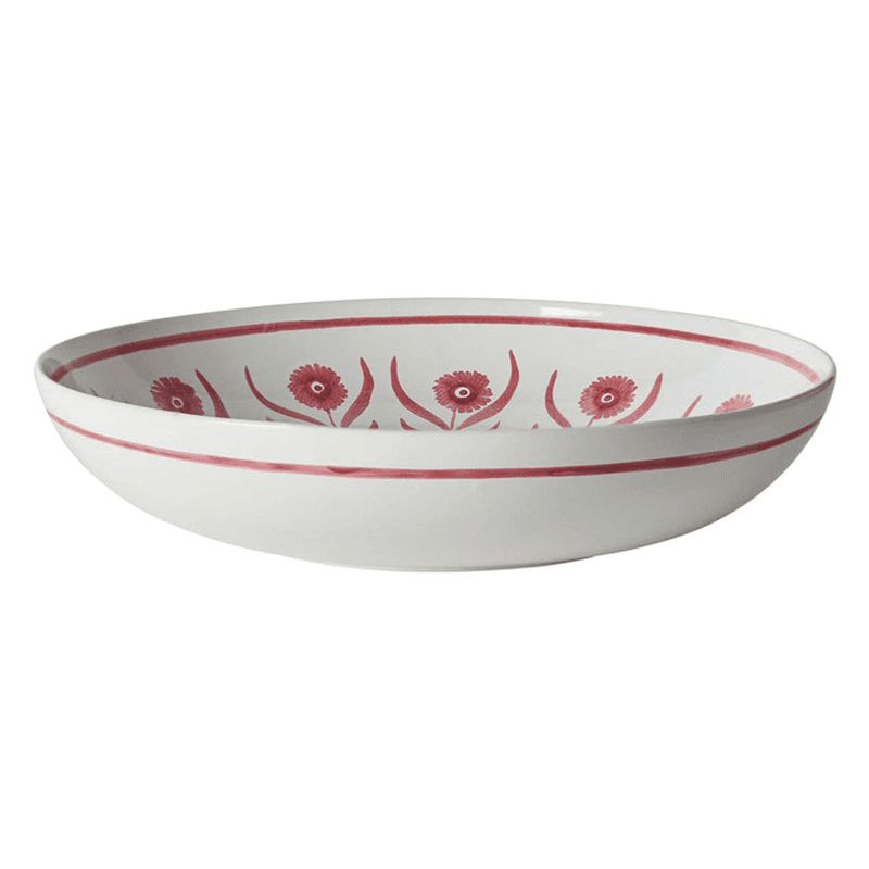 Pink Summer Flower Salad Bowl, 36cm, Pink