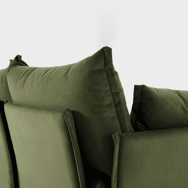 Model 06 Velvet 4 Seater Sofa With Chaise, Vine