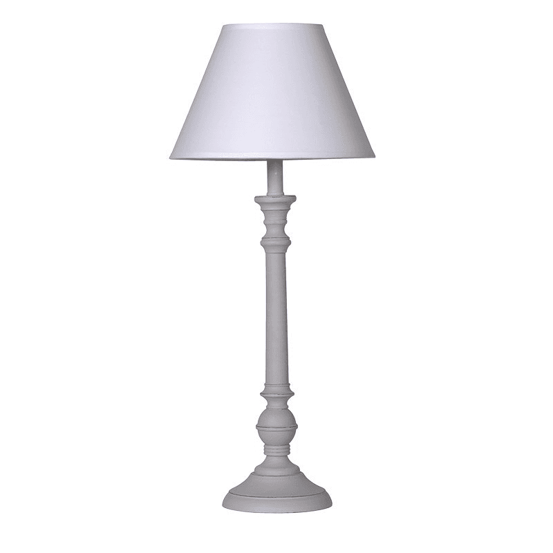 Shaped lamp with shade, 59 x 24cm, cream