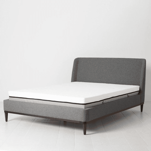 Image showing the Bed 02 Linen King Size Frame, Stone product.