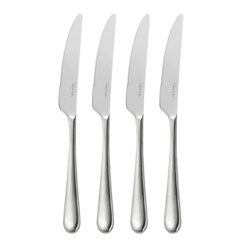 Image showing the Kingham Bright Set of 4 serrated steak knives, stainless steel product.