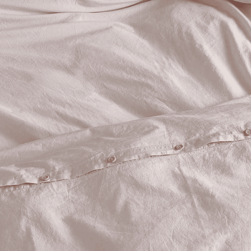 Relaxed Cotton Double Duvet Cover, Rose