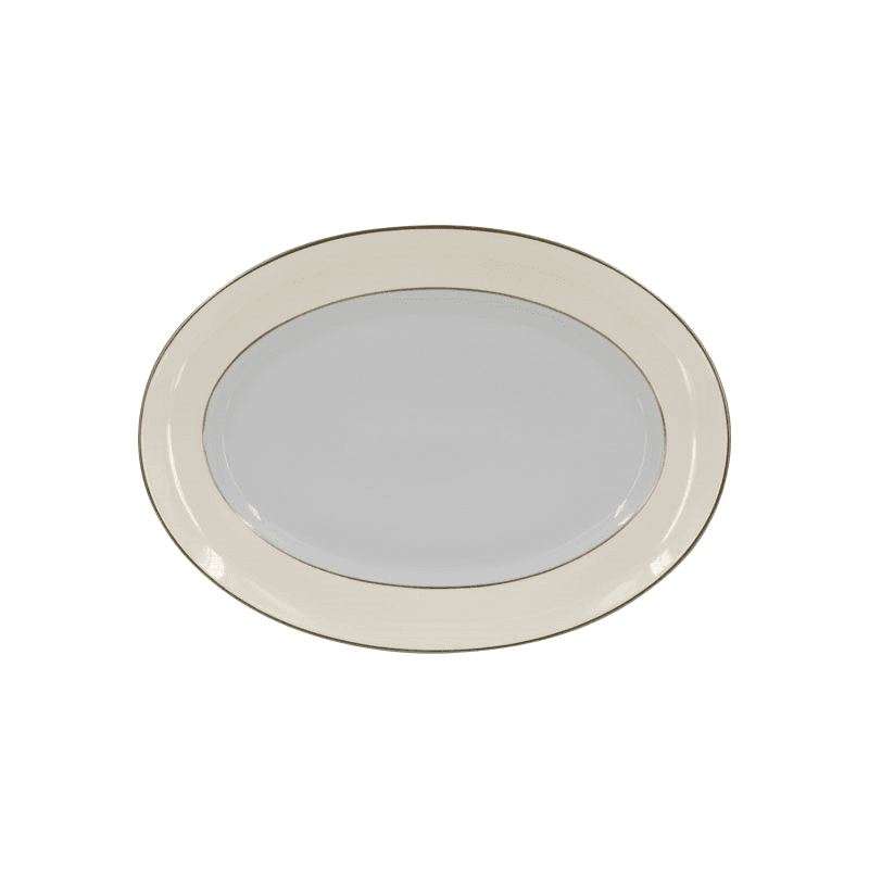 Sous Le Soleil Oval Platter, W31 x L42cm, Matt Gold Classic Ivory