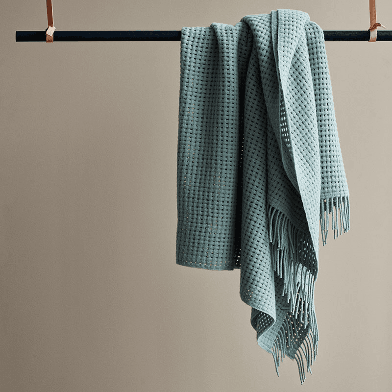Basket Plaid Throw, H200cm x W130cm, Lagoon