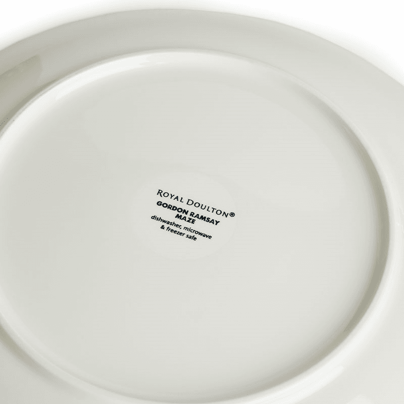 Gordon Ramsay Maze Denim Line Set of 4 Dinner Plates, D28cm, White