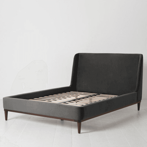 Image showing the Bed 02 Velvet Double Frame, Charcoal product.