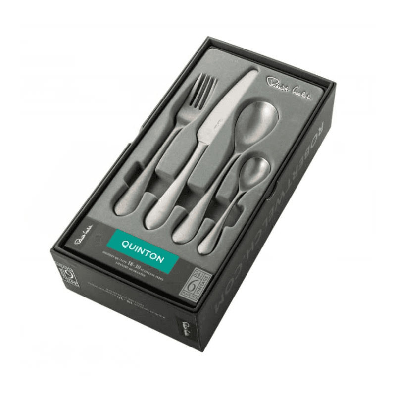 Quinton Vintage 24 Piece Cutlery Set, Stainless Steel
