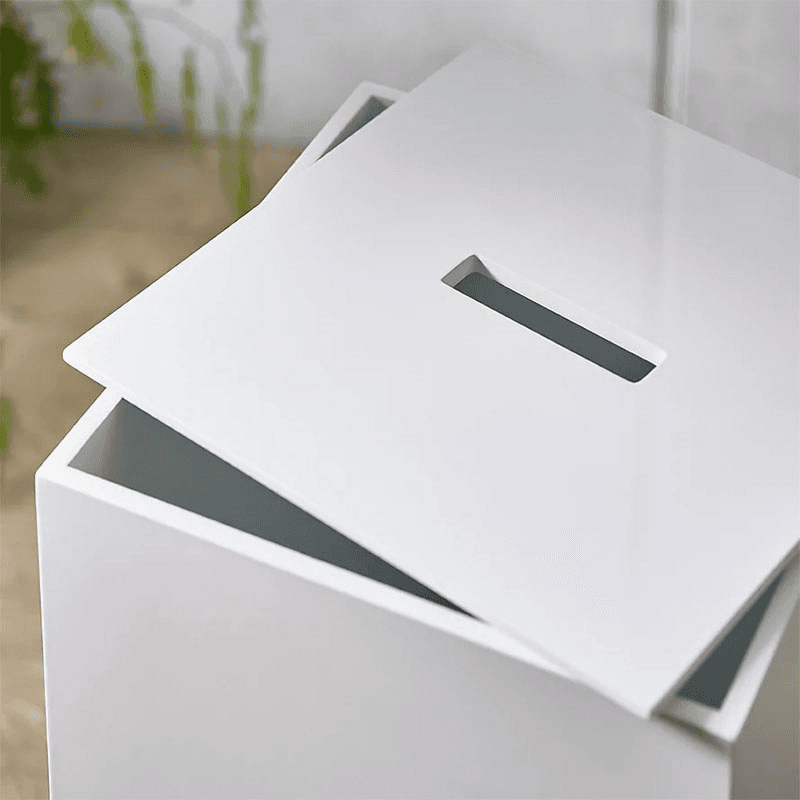 Lacquer Laundry Bin, H60.5cm, White