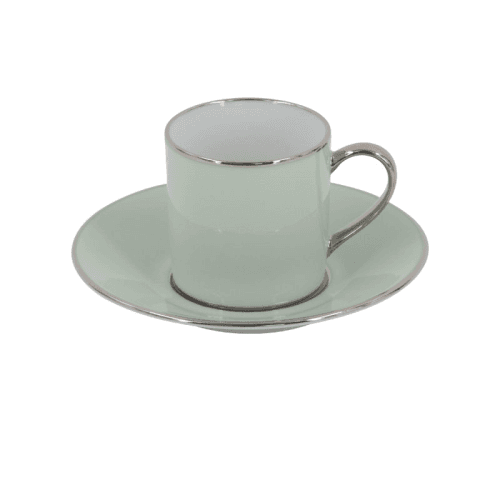 Image showing the Sous Le Soleil Empire Coffee Cup & Saucer, 90ml, Matt Gold Classic Celadon product.
