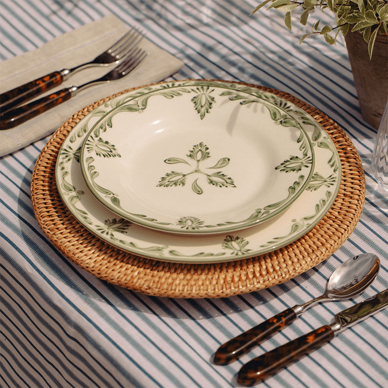 Eleanor Set of 6 Dinner Plates, 26.5cm, Forest Green