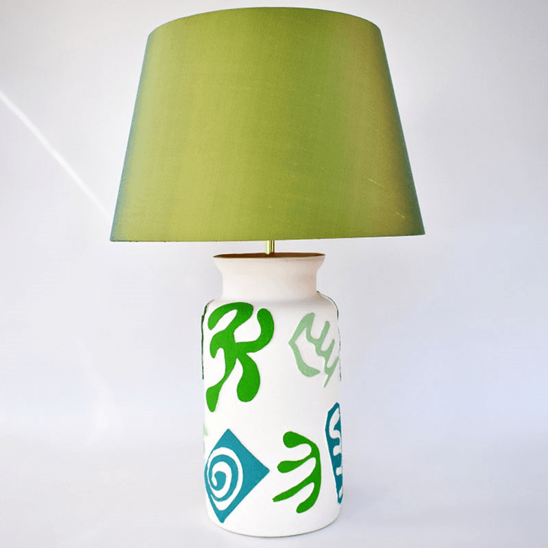 Fango Table Lamp, H36cm, Green & Turquoise