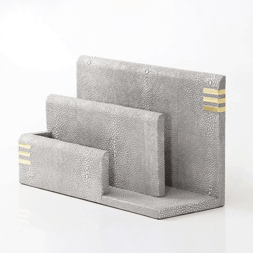 Image showing the Christie Letter Rack, 26 x 10 x 15cm, Barley Shagreen product.