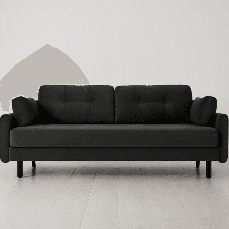 Model 04 3 Seater Velvet Sofa, Charcoal
