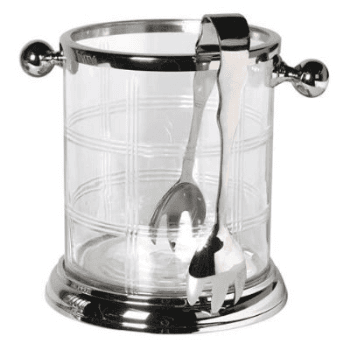Image showing the Ice Bucket, Glass, With Tongs, 20cm product.