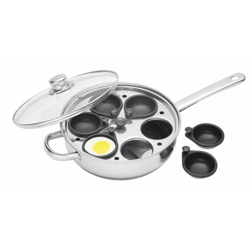 Image showing the Clearview Egg poacher with 6 compartments, 28cm, stainless steel product.