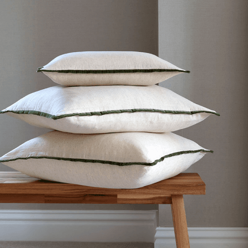 Image showing the Jaipur Trim Cushion, 30 x 50cm, Olive product.
