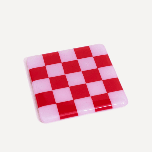 Image showing the David Perry Oceanside Set of 4 Coasters, 10cm x 10cm, Pink & Red Flame product.