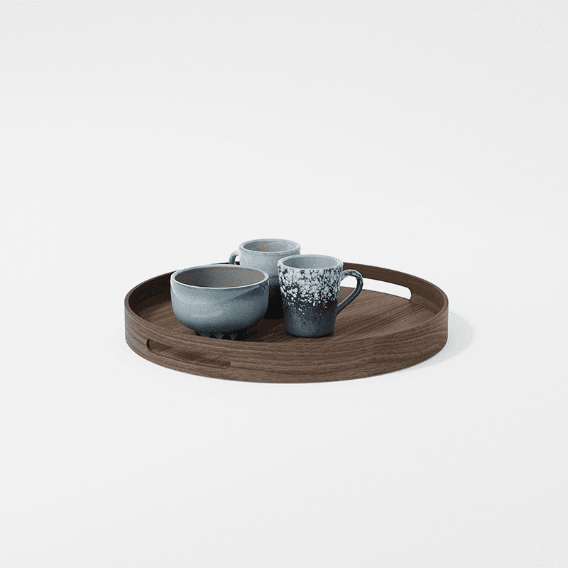 Busboy Round Tray, D30cm, Walnut