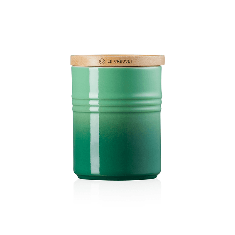 Stoneware Medium Storage Jar, Bamboo Green