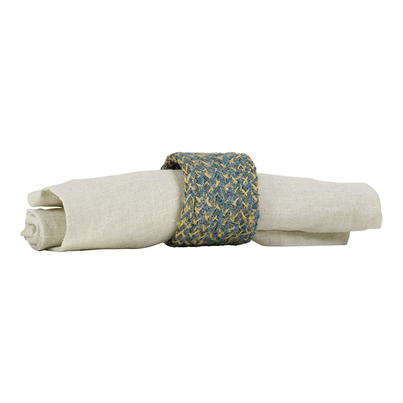 Jute Set of 4 Napkin Rings, H5 x D5cm, Gull Grey