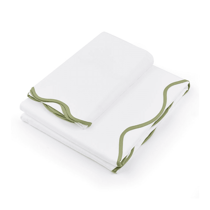 Alexandra Wavy Scalloped Duvet Cover, King, Sage