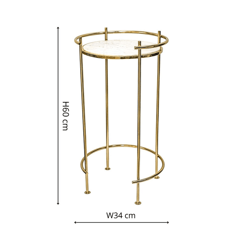 Opulence Set of 2 Nested Side Tables, H72cm, Gold