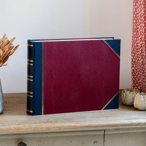 Image showing the Large Landscape Photograph Album, L30.6 x W39.2cm, Blue / Burgundy product.