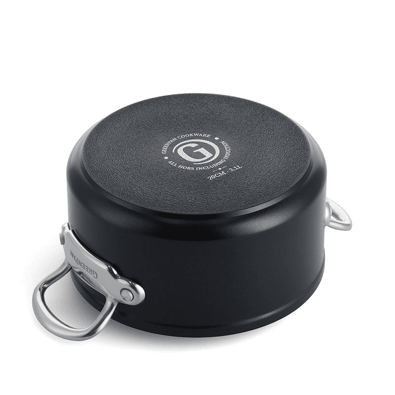 Barcelona Pro Non-Stick Casserole with Lid, 20, Black