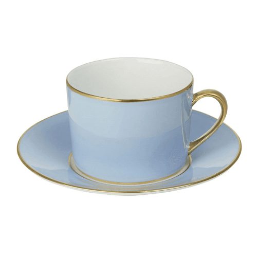 Image showing the Sous Le Soleil Empire Coffee Cup & Saucer, 90ml, Matt Gold Classic Ice Blue product.