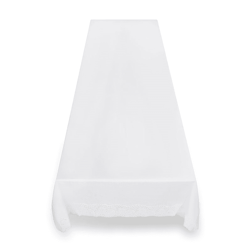 Broderie Anglaise Linen Tablecloth, 165 x 300cm, White