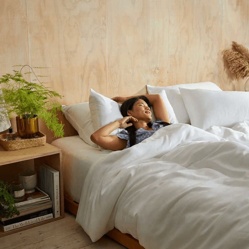 Eucalyptus Silk Double Bedding Set, White