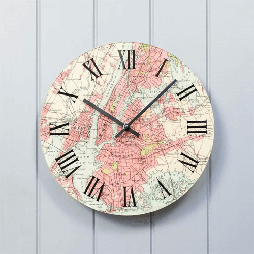 Image showing the Personalised Map Clock Voucher, D30cm product.