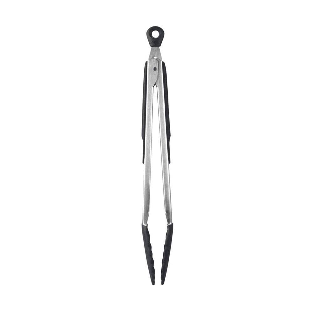 Locking tongs with silicone heads, 12"